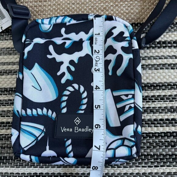 Vera Bradley Women Lighten Up RFID Mini Hipster Crossbody Bag Shore Enough Navy - Picture 10 of 11